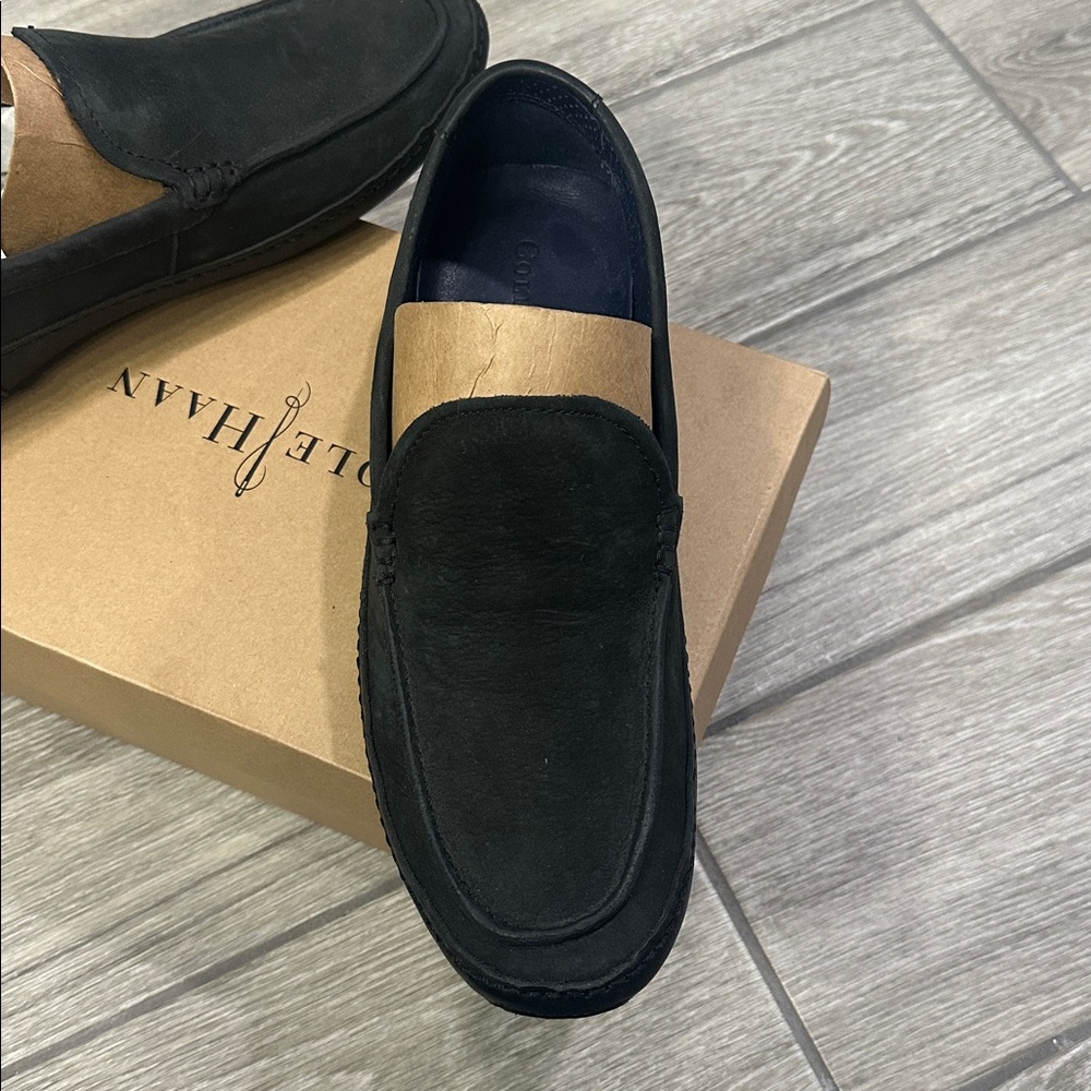Cole Haan Black nubuck Slip-On Loafers air Mitchell Venetian. Nib 8 - Picture 6 of 8